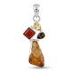 Zilveren hanger ruw citrien, carneool, citrien en rookkwarts