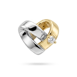 14krt gouden hanger hart met briljant 0.015ct