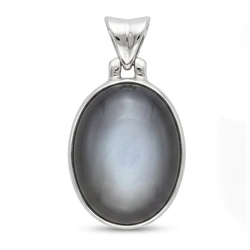 Zilveren hanger met grijs cabochon geslepen maansteen