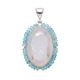 Starborn wit kwarts druzy apatiet hanger met opaal coating