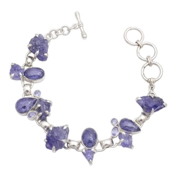 Starborn Creartions zilveren armband met tanzaniet, 18-22cm