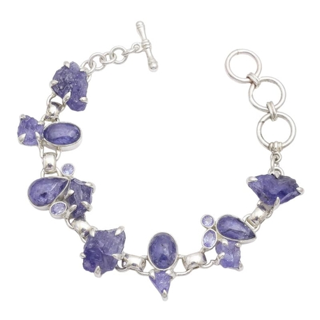 Starborn Creartions zilveren armband met tanzaniet, 18-22cm