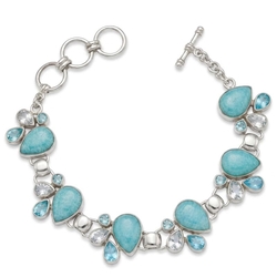 Starborn zilveren armband met apatiet, amazoniet en witte topaas