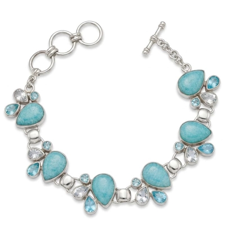 Starborn Creations Zilveren armband met apatiet, amazoniet en witte topaas