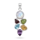 Zilveren hanger regenboog maansteen, peridot, amethist, granaat en citrien