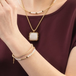 COEUR DE LION armband 4312-30-1416 Shimmering Princess Pearls gold-white