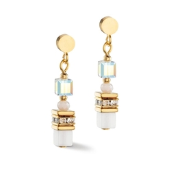 COEUR DE LION oorbellen 4565-21-1416 Mini Cubes gold white