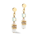 COEUR DE LION oorbellen 4565-21-1416 Mini Cubes gold white