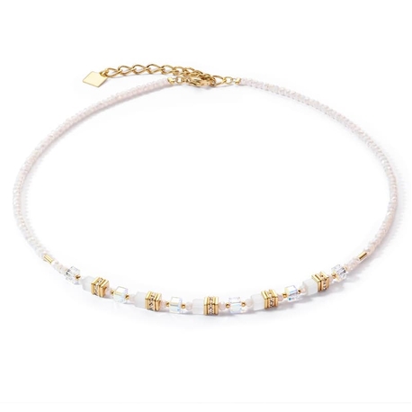 COEUR DE LION collier 4565-10-1416 Mini Cubes Gold White