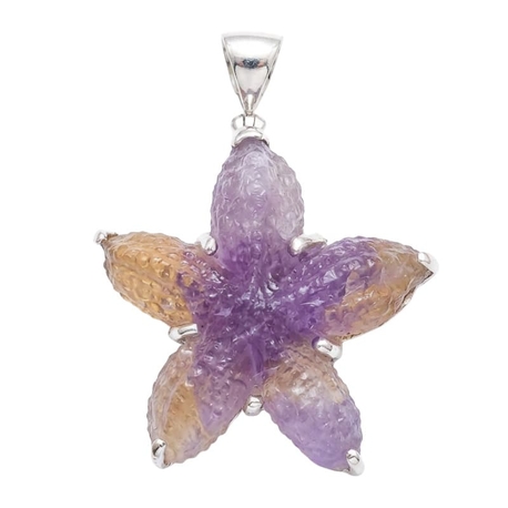 Zilveren hanger met ametrien zeester van Starborn Creations