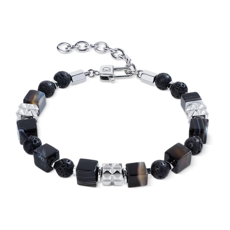 COEUR DE LION stalen armband onyx, lava 0927-30-1300