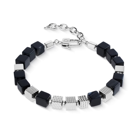COEUR DE LION stalen armband onyx 0925-30-1317