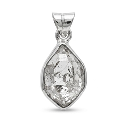 Zilveren hanger met herkimer diamant