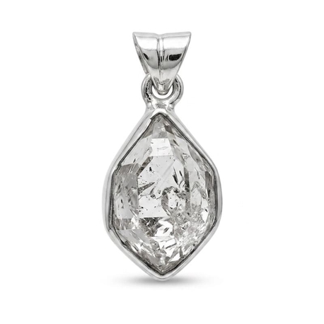 Zilveren hanger met herkimer diamant