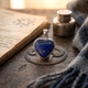 Zilveren hart hanger met lapis 