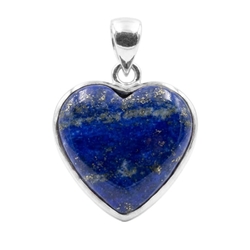 Zilveren hart hanger met lapis 