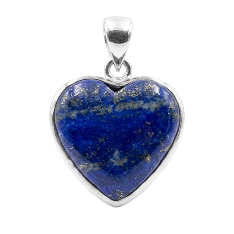 Zilveren hart hanger met lapis 