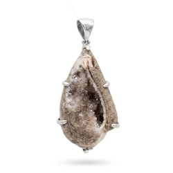 Starborn zilveren hanger met gefossiliseerde schelp