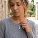 Zilveren hanger parel, peridot, topaas, en oesterturkoois