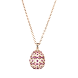 Tsars Collection rosé zilveren eihanger roze en wit zirkoon