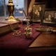 Stoplicht 14 karaat gouden hanger met rood en groen glas