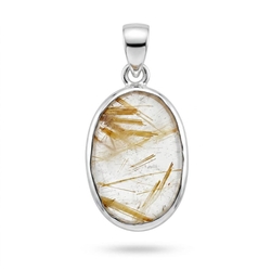 Zilveren hanger met golden rutiel 