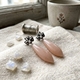 Zilveren markasiet oorstekers met peach moonstone