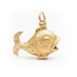Vintage gouden hanger vis