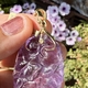 achterzijde amethist hanger met gouden clip on hangoog