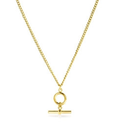 Zinz verguld zilver collier T-bar zic2359