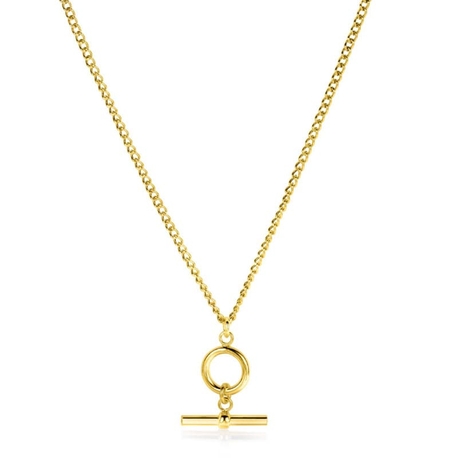 Zinz verguld zilver collier T-bar zic2359