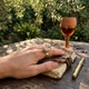 Starborn zilveren ring schelp gefossilisserd