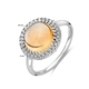 Zilveren ring citrien en zirkonia