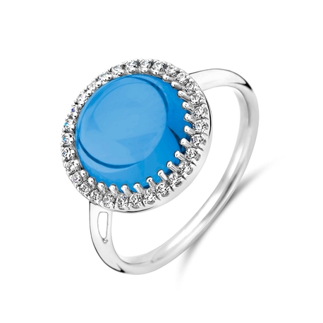 Zilveren ring topaas en zirkonia