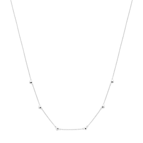Zilveren collier met hartjes