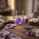 Tsars Collection zilveren oorhangers paars jade