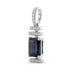 Elements 9 krt hanger saffier en diamant