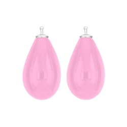 Heide Heinzendorff roze druppelaanhangers E43 zilver stokje
