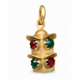 Stoplicht 14 karaat gouden hanger met rood en groen glas