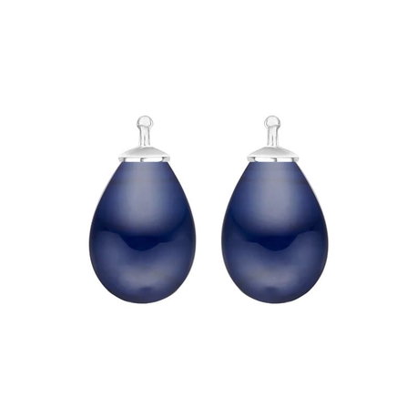 Heide Heinzendorff strak blauwe aanhangers E5 kleur 46 zilveren stokje