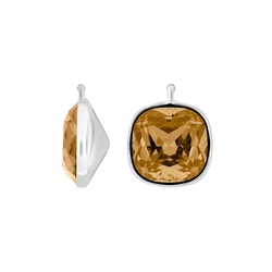 Heide Heinzendorff vierkante aanhangers bruin Swarovski Crystal E29