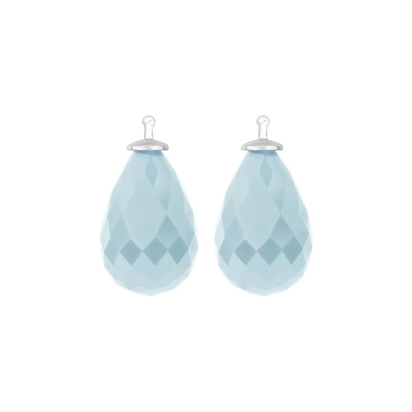 Heide Heinzendorff facet geslepen druppel aanhangers baby blauw E53