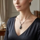 Zilver ketting met onyx parels en markasiet