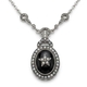 Zilver ketting met onyx parels en markasiet