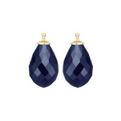 Heide Heinzendorff druppel aanhangers donker blauw E53 kleur 46 zilver stokje