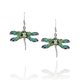 Zilveren oorhangers peridot emaile