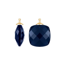 Heide Heinzendorff donker blauwe aanhangers E50 kleur 46 zilver stokje