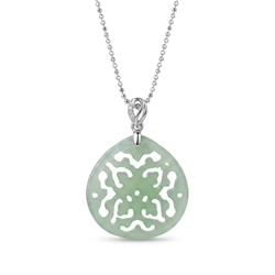 Zilveren mandala agaat jade bolletjes ketting