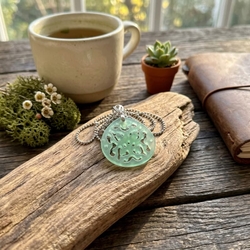 Zilveren mandala agaat jade bolletjes ketting
