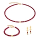 COEUR de LION sieradenset 3049-0316 Hammered Cube Ruby gold